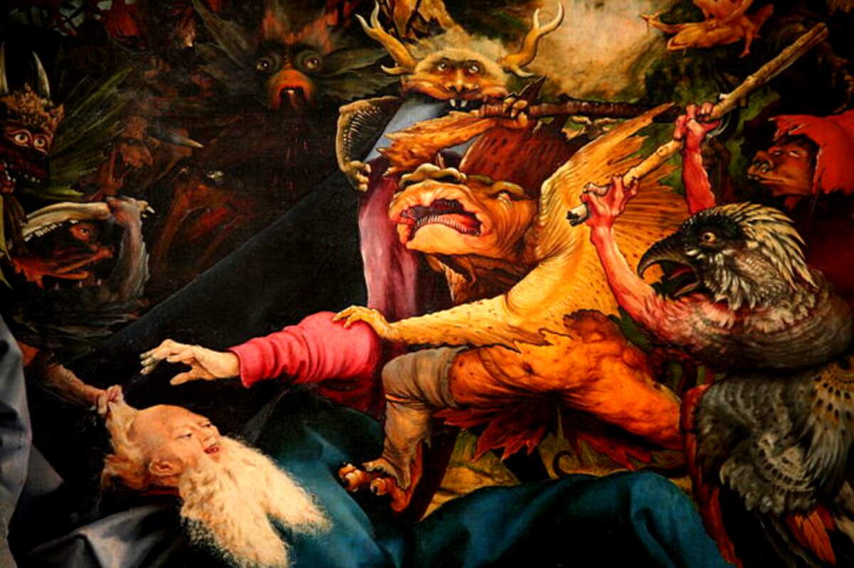 Alsace, Haut-Rhin, Colmar, Musée d’UnterLinden : Mathias Grünewald, « retable d’Issenheim : Saint-Antoine » via Wikimédia