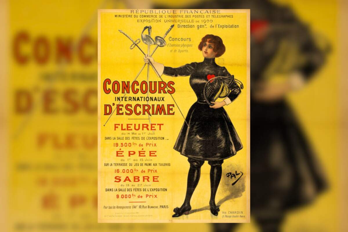 Plus de détails  Un des posters édités à l’occasion des Jeux olympiques de Paris de 1900. Il est présenté par la CIO comme le poster officiel de ces Jeux olympiques. Domaine public via Wikimedia