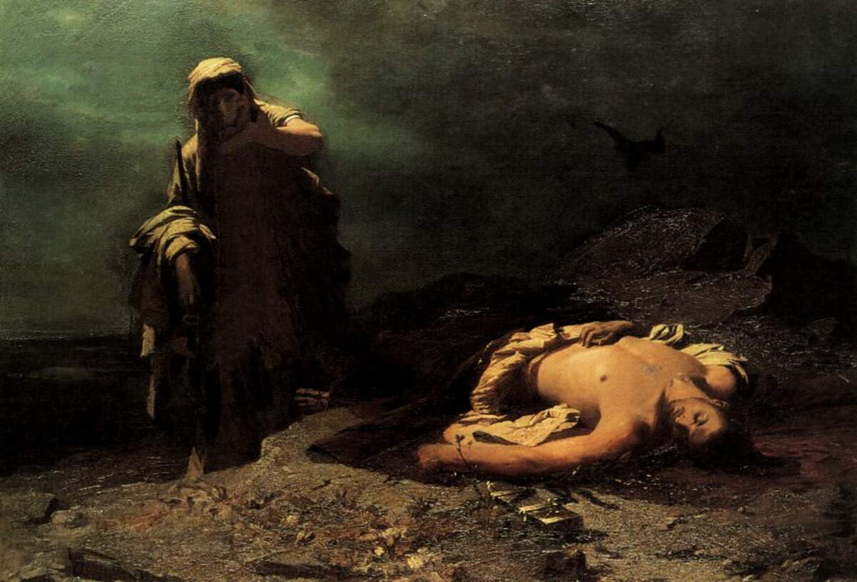Antigone devant le corps de Polynice. National Gallery of Athens  1865 Nikiforos Lytras  (1832 1904)