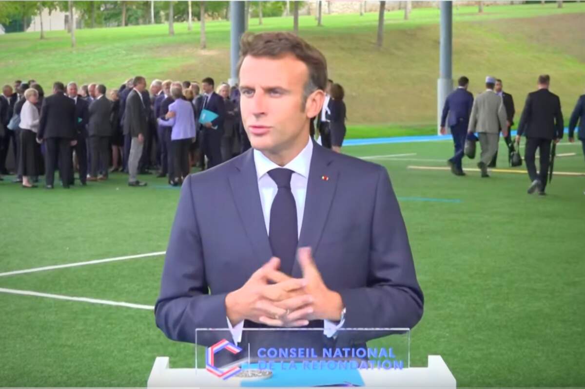 Lancement du Conseil national de la refondation (CNR) à Marcoussis (8 sept. 2022). Capture écran