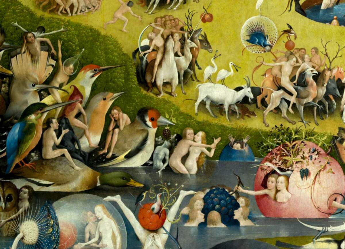 (Détail) Le Jardin des délices. L’Humanité avant le déluge. Par Jérôme Bosch, entre 1494 et 1505.