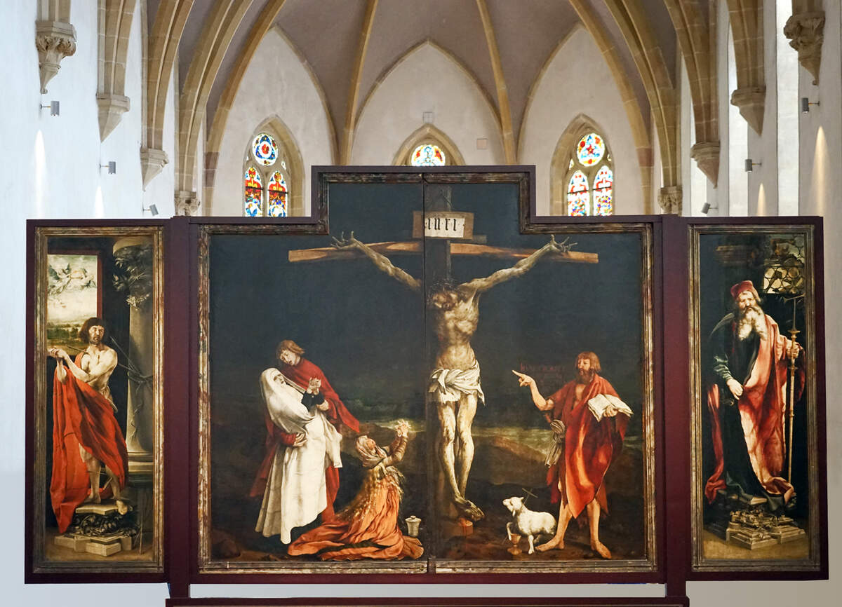 La Crucifixion, Retable d’Issenheim (Musée Unterlinden, Colmar). Photo de Jean-Pierre Dalbéra (CC BY 2.0)  via Wikimédia