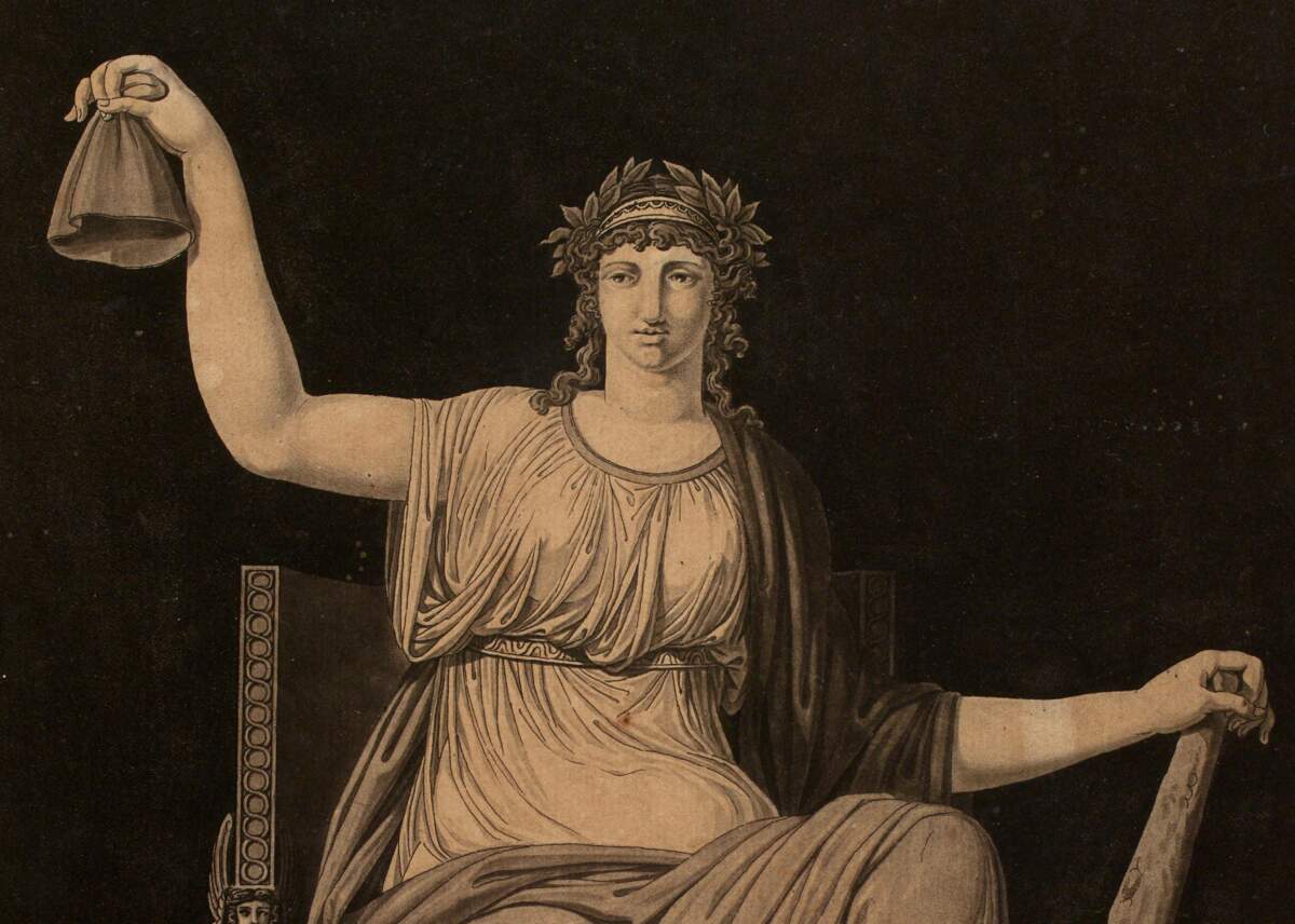  Détail de l’estampe « Allégorie de la liberté ». Femme vêtue à l’antique foulant aux pieds l’hydre du despotisme.  Janinet, Jean-François (Paris, 1752 - Paris, 01 11 1814), graveur Moitte, Alexandre (Paris, 15 09 1750 - Paris, 15 02 1828), auteur du modèle