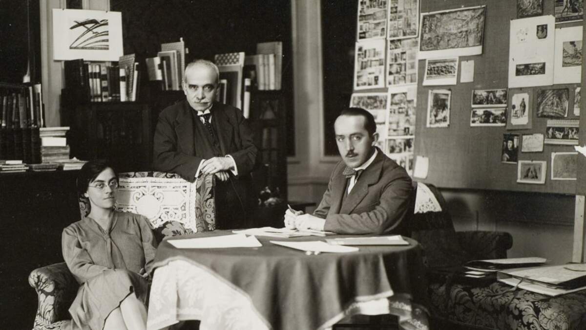 Aby Warburg avec Gertrud Bing et Franz Alber, Rome, Palace Hôtel, Mai 1929 | Crédits : hkw.de