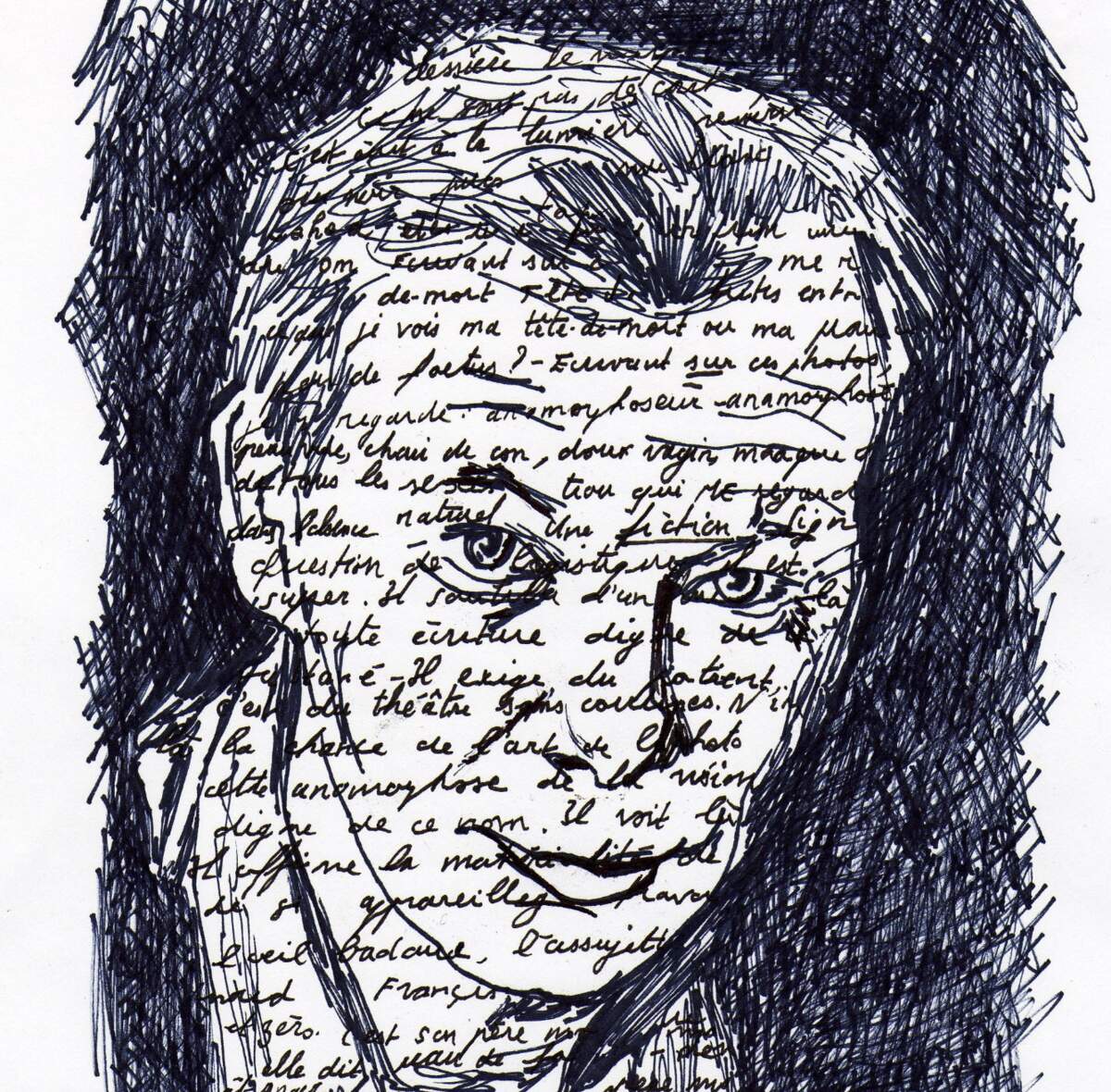 Portrait de Christian Prigent. | Dessin : Charles Pennequin. Wikimédia