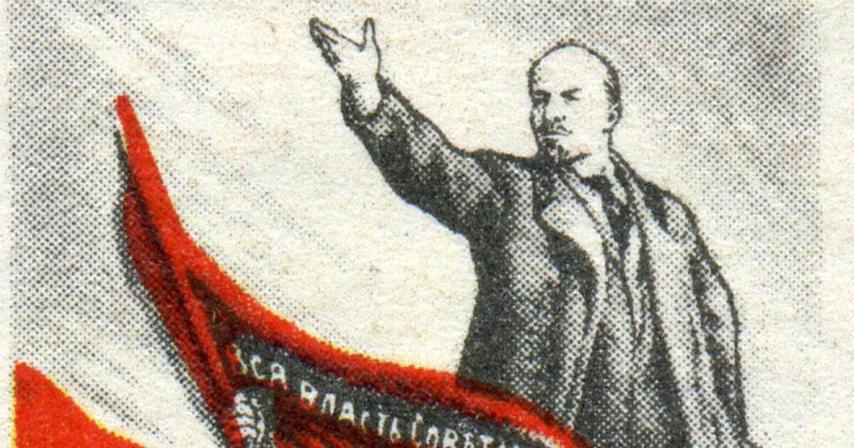 Détail d’un timbre célébrant les 40 ans de la révolutions d’octobre en Union soviétique | Wikimédia