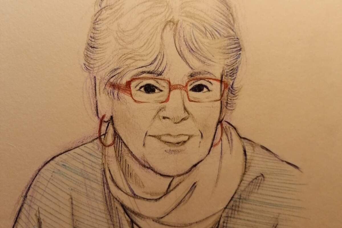 Portrait de Joan Scott par Little maquisart· Creative Commons Attribution-Share Alike 4.0 International license. Via Wikimedia