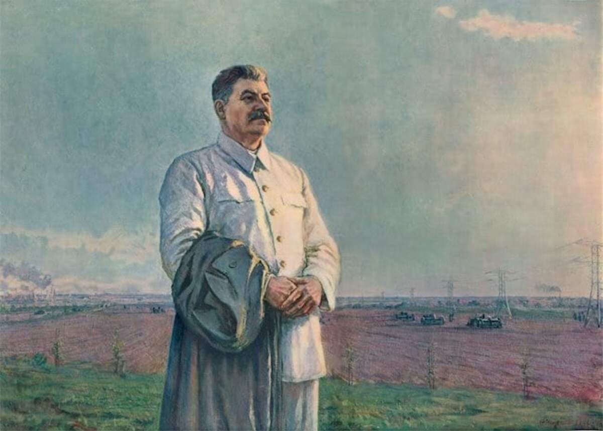 Staline sur le tableau « Le matin de notre patrie », par F. Chourpine (1949)