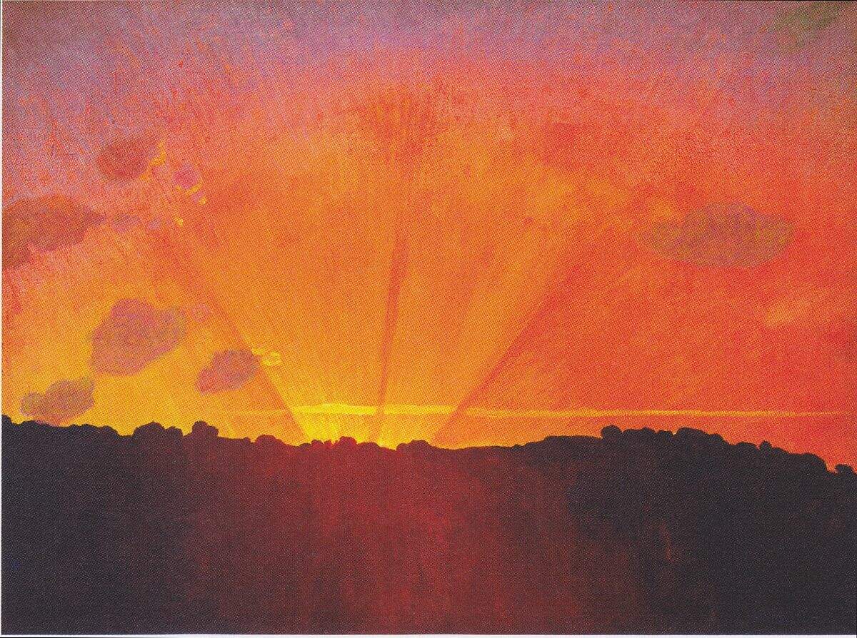 Coucher de soleil, ciel orange / Félix Vallotton, domaine public