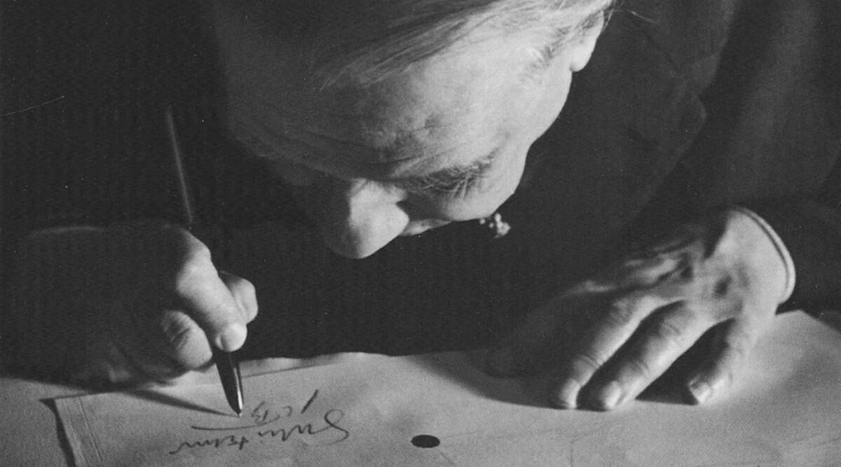 Borges en 1963, photo d’Alicia D’Amico.