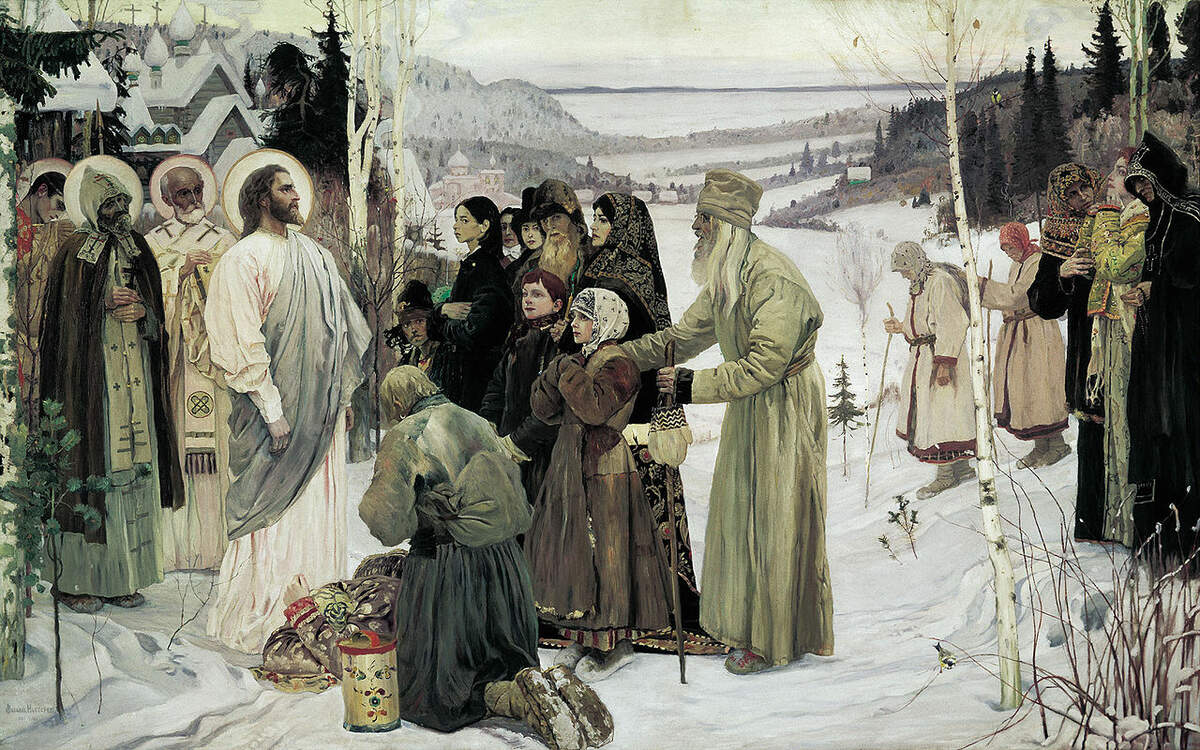Tableau du peintre russe Mikhaïl Nesterov (1862-1942) intitulé « La Sainte Russie » (1901-1906). Musée Russe, Saint-Pétersbourg, via Wikimédia.