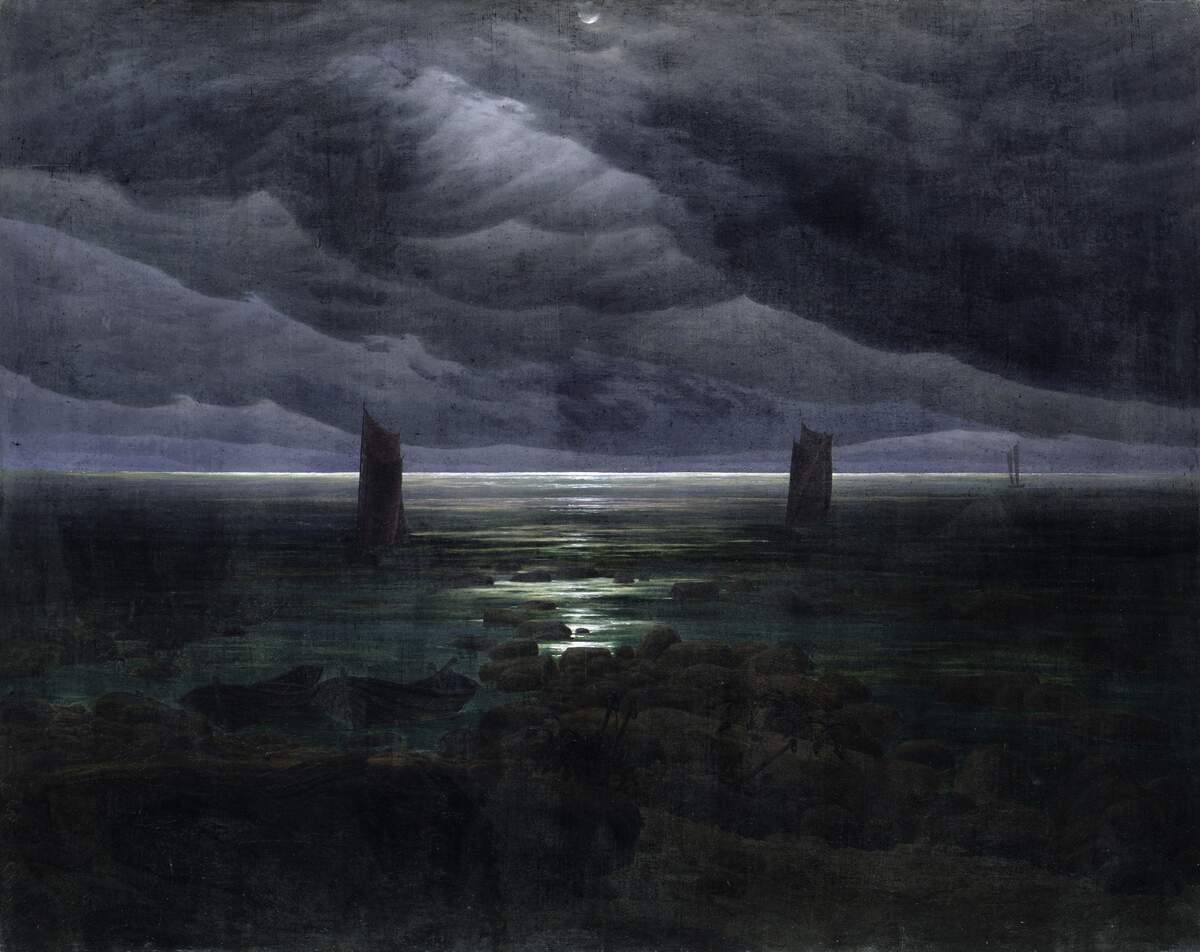 Friedrich Caspar David, Rivage au clair de lune, 1836 - Wikimédia