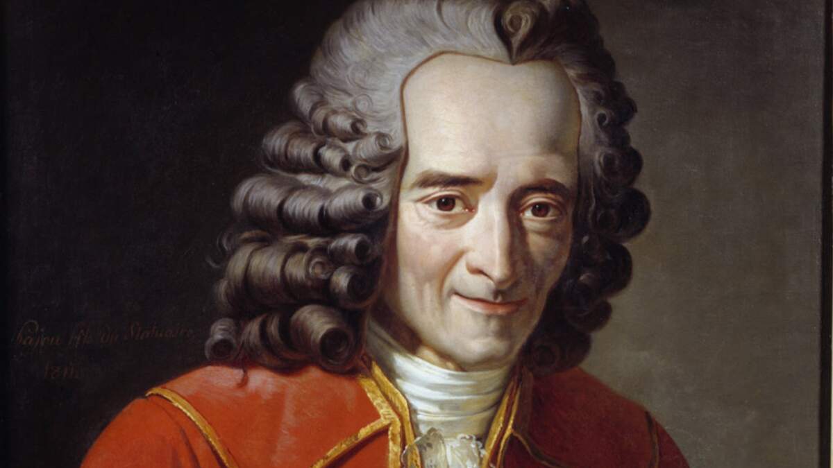 Détail de « Voltaire lisant L’année littéraire de Fréron », huile sur toile de Jacques Augustin Catherine Pajou, 1811