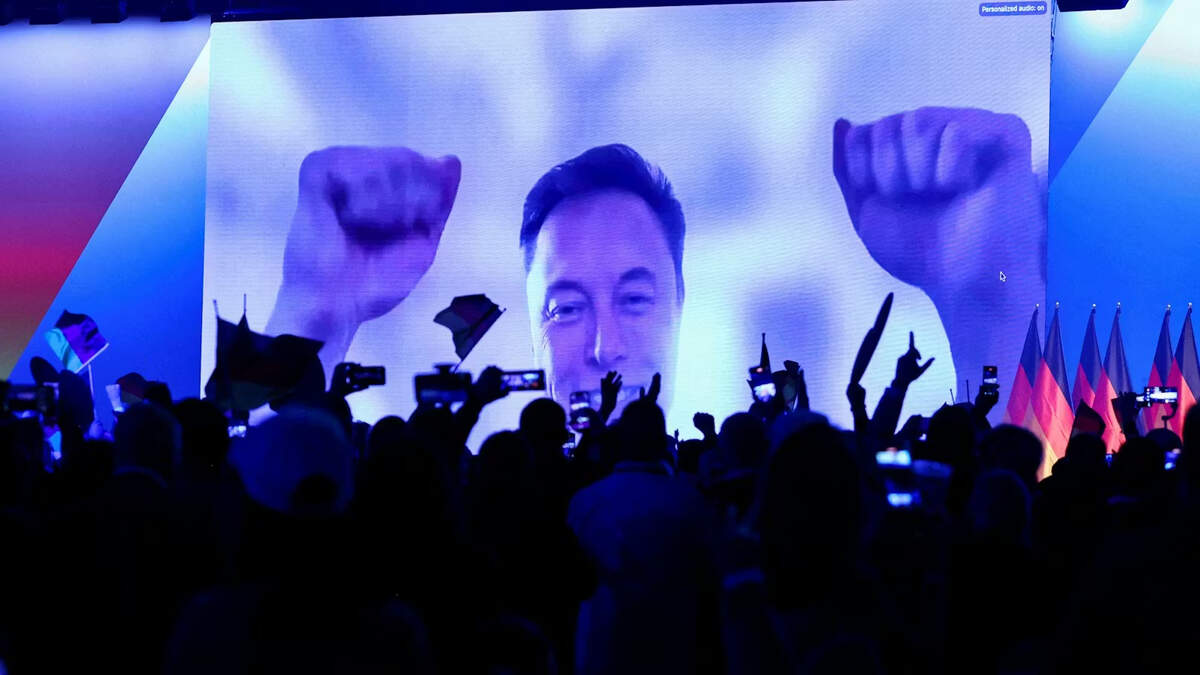 Elon Musk participant en visio au meeting de l’AFD le 25 janvier 2025 / Heute