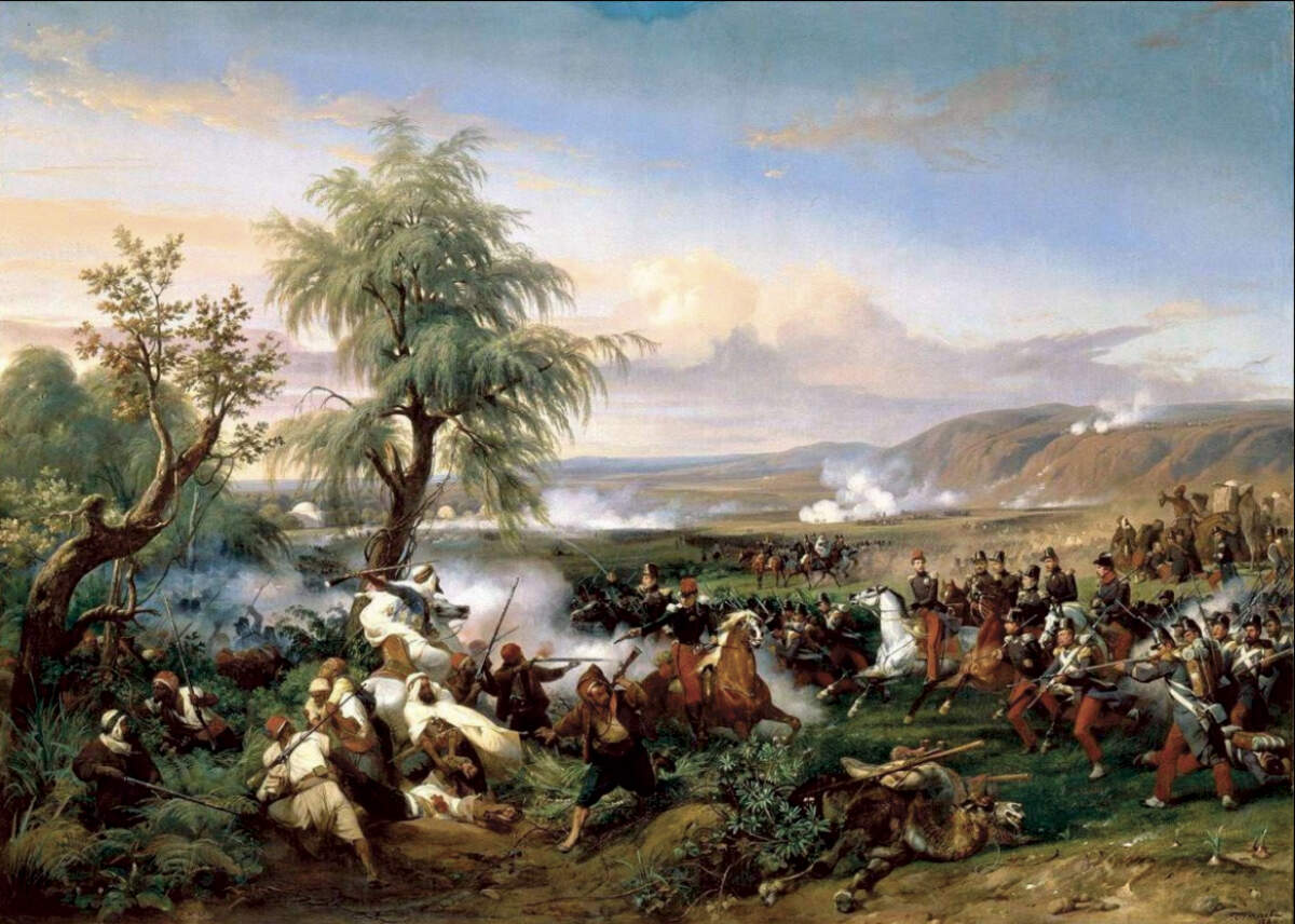 Horace Vernet, Combat de l’Habrah, peinture à l’huile commandée par Louis-Philippe pour le musée historique de Versailles en 1840.