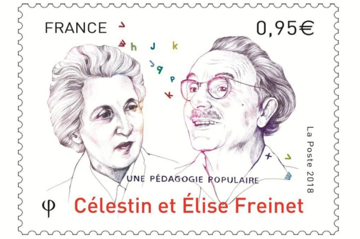 Timbre à l’effigie d’Elise et de Célestin FREINET DR