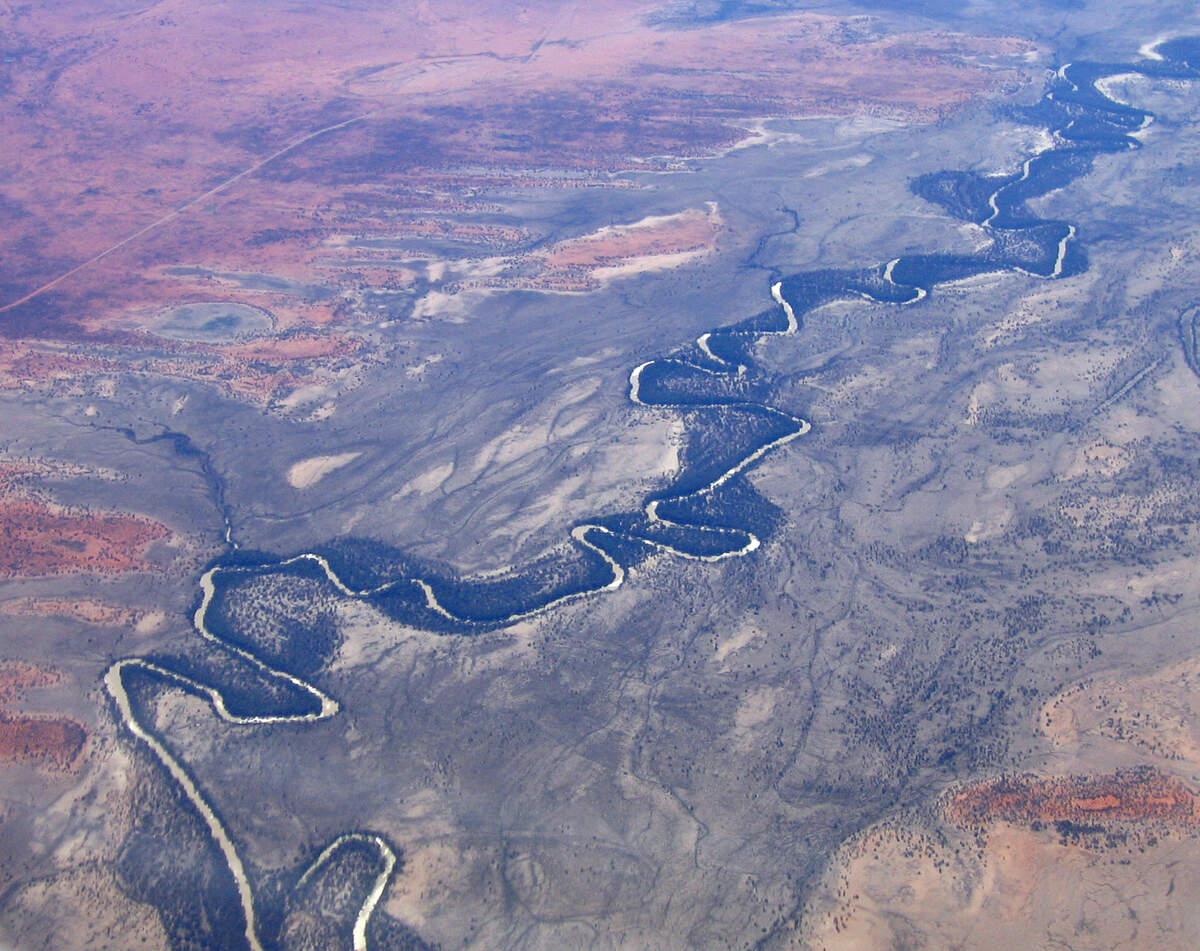Vue aérienne du fleuve Darling (photo Tim J. Keegan, 2009)