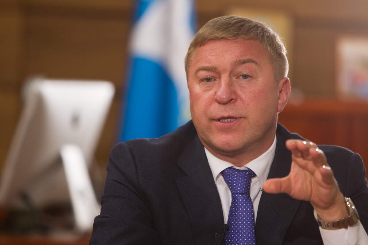 Aliaksandr Yarashuk, président du Congrès biélorusse des syndicats démocratiques, en 2015 (photo Alexandr Podgorchuk) 