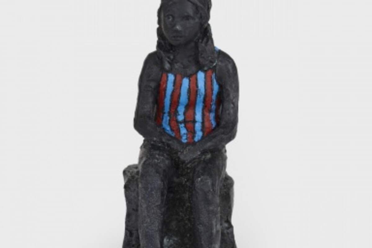 Claire Tabourte, Jeune baigneuse (bleu et rouge), 2021