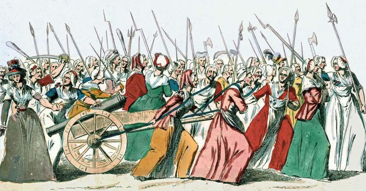 Des femmes marchent sur Versailles le 5 octobre 1789