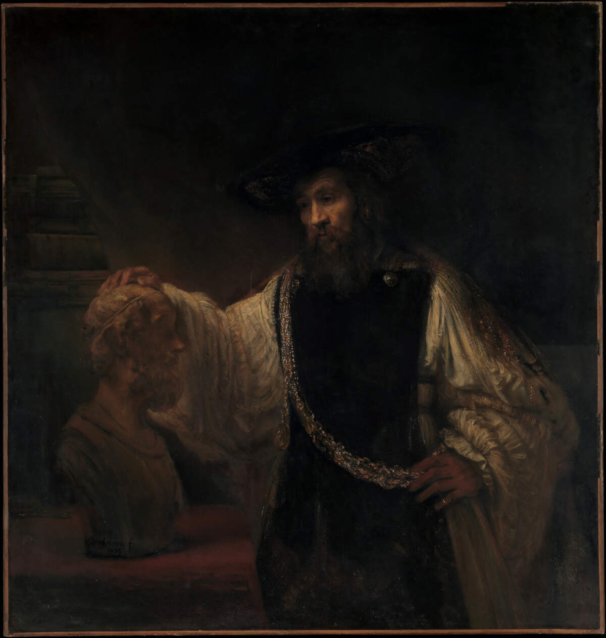 Rembrandt, Aristote contemplant le buste d’Homère (1653, Metropolitan Museum, New York)