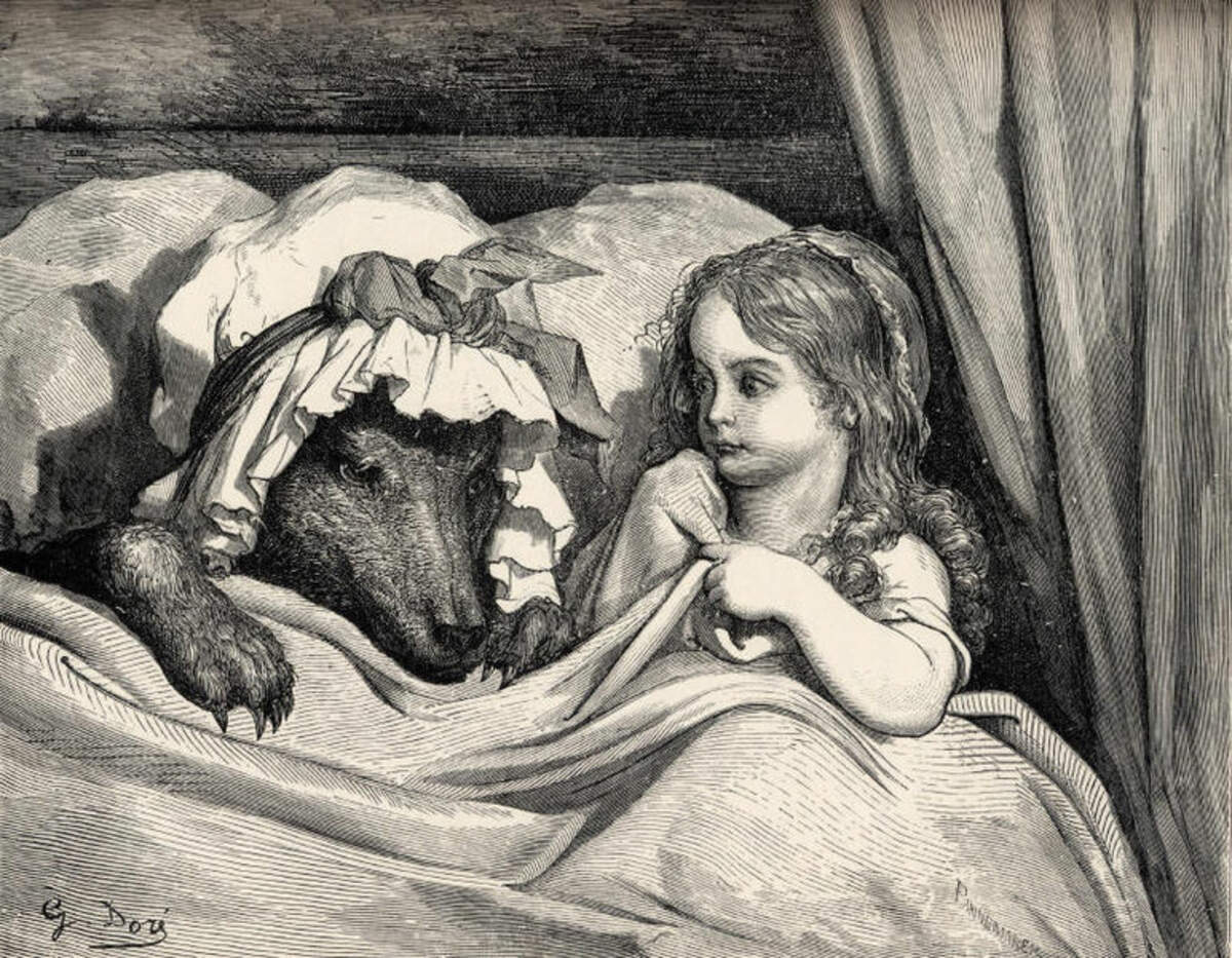Le petit chaperon rouge & le loup, illustration de Gustave Doré 