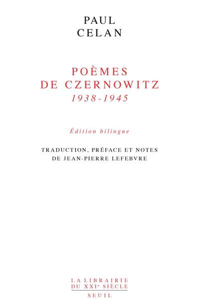 Poèmes de Czernowitz (1938-1945) de Paul Celan