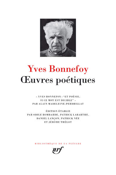 Le dernier livre d’Yves Bonnefoy