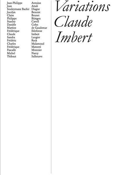 Variations Claude Imbert sous la dir. de Claire Brunet, Frédérique Ildefonse et Sandra Laugier