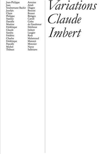 Variations Claude Imbert sous la dir. de Claire Brunet, Frédérique Ildefonse et Sandra Laugier