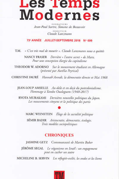Les Temps modernes, n° 699