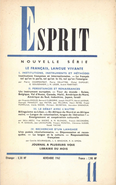 Le français, langue vivante
