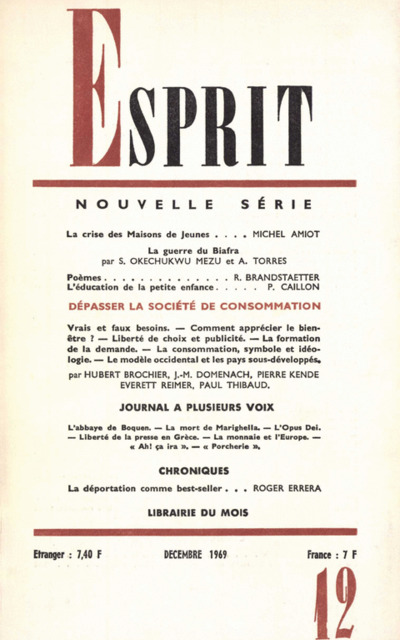 DEPASSER LA SOCIETE DE CONSOMMATION