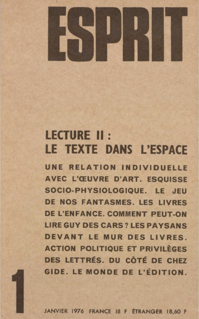 Lecture II : le texte dans l’espace