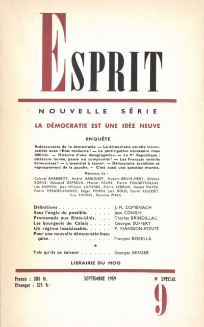 LA DEMOCRATIE EST UNE IDEE NEUVE