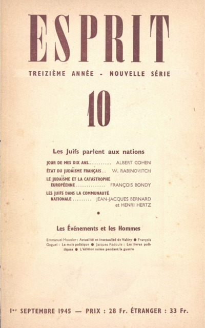 LES JUIFS PARLENT AUX NATIONS