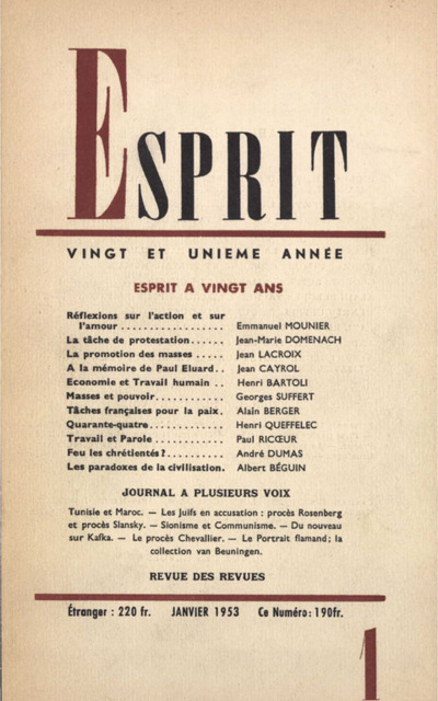 ESPRIT A VINGT ANS