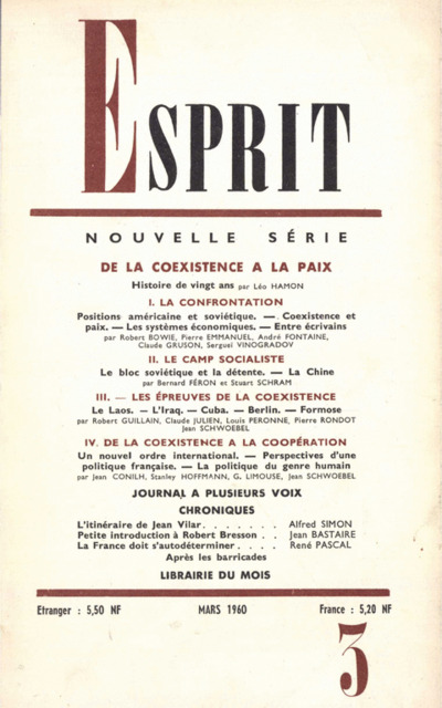 DE LA COEXISTENCE A LA PAIX