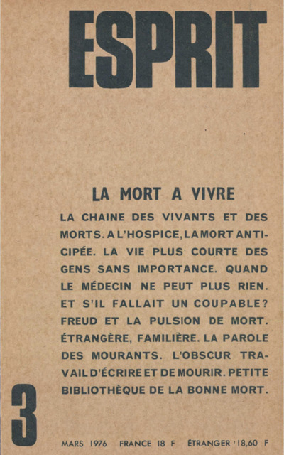 LA MORT A VIVRE