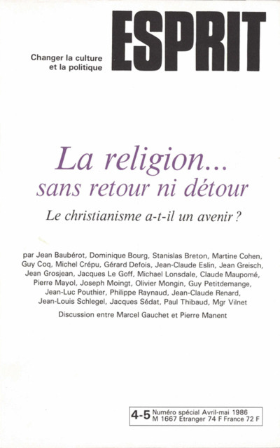 LA RELIGION… SANS RETOUR NI DETOUR