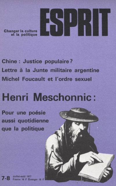 MESCHONNIC, JUIF, HOMME DU PEUPLE