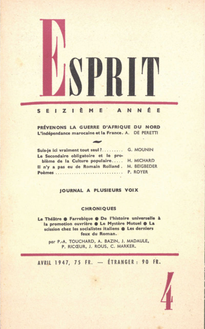 PREVENONS LA GUERRE D’AFRIQUE DU NORD