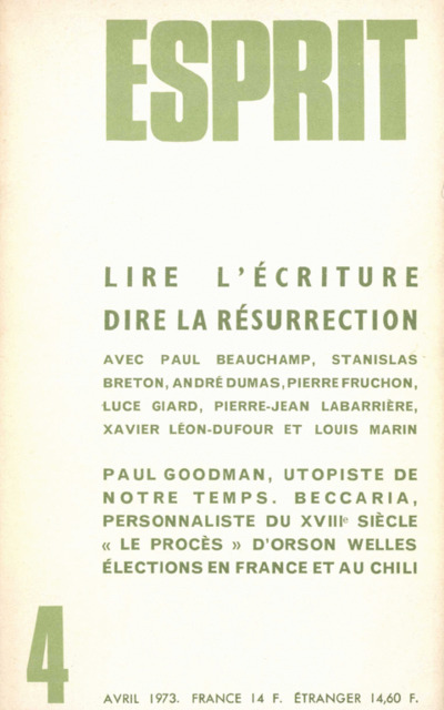 LIRE L’ECRITURE, DIRE LA RESURRECTION