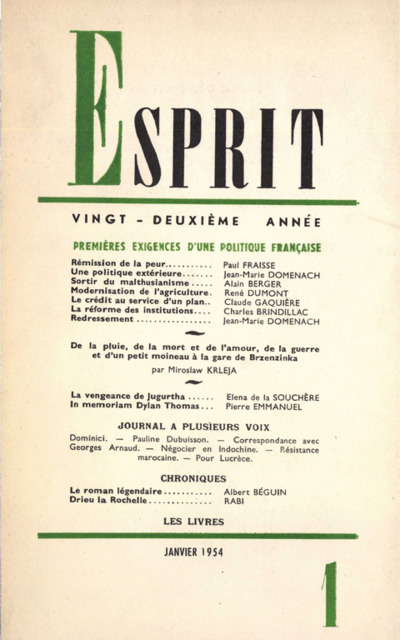 PREMIERES EXIGENCES D’UNE POLITIQUE FRANCAISE
