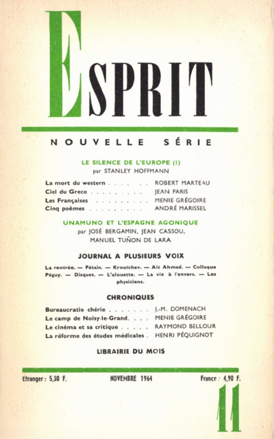 LE SILENCE DE L’EUROPE (I)