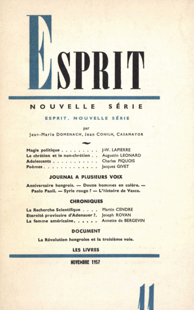 ESPRIT, NOUVELLE SERIE