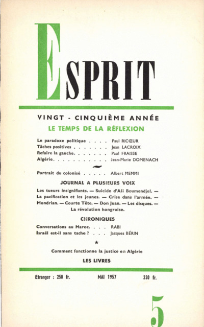 LE TEMPS DE LA REFLEXION
