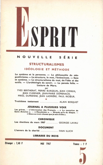 STRUCTURALISMES: IDEOLOGIE ET METHODE