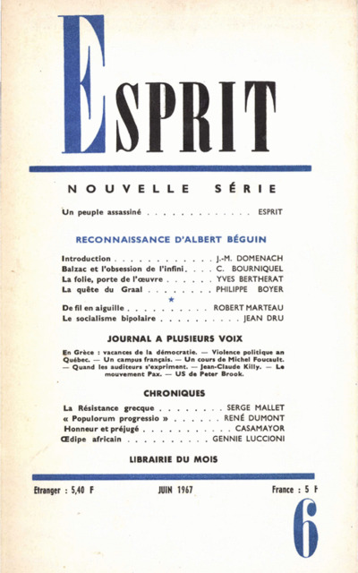 RECONNAISSANCE D’ALBERT BEGUIN