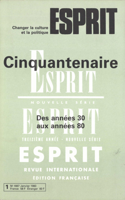 CINQUENTENAIRE, DES ANNEE 30 AUX ANNEES 80